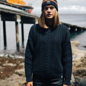 Finisterre RNLI Lundy wool cable sweater jumper